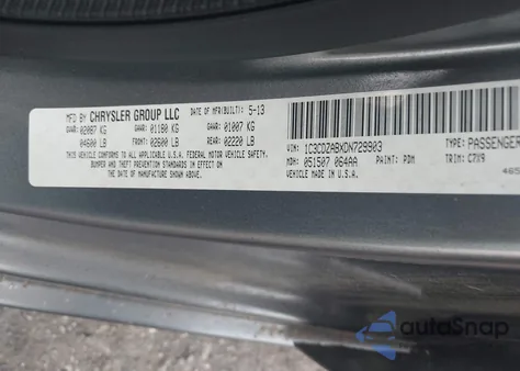 2013 Dodge Avenger Se z USA, uszkodzony, nr VIN 1C3CDZABXDN729903